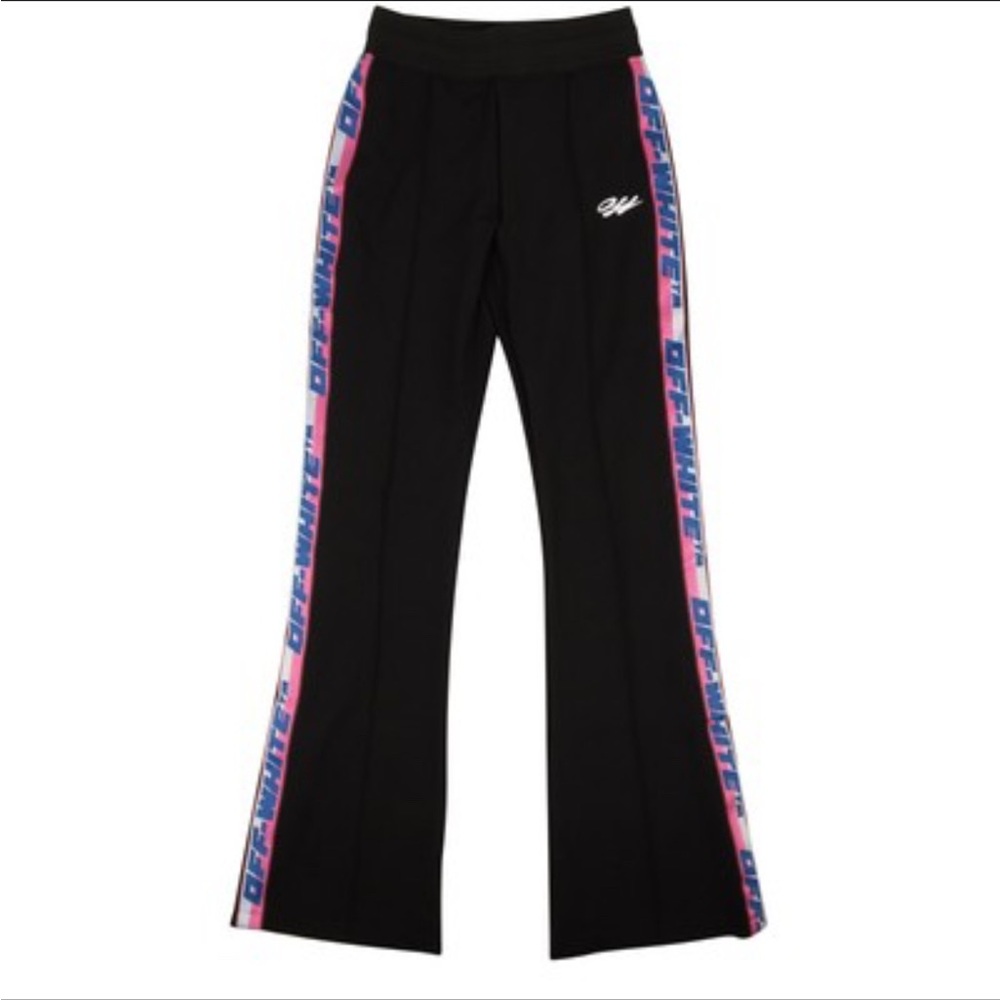 Off White Athleisure Black Logo Tape Sweatpant